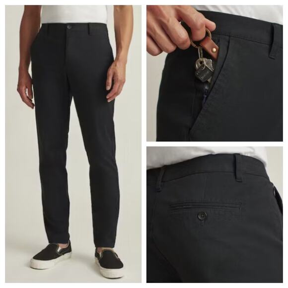 Bonobos Men's Slim Stretch Washed Chino Pants Black Size 34x32 - Picture 1 of 8